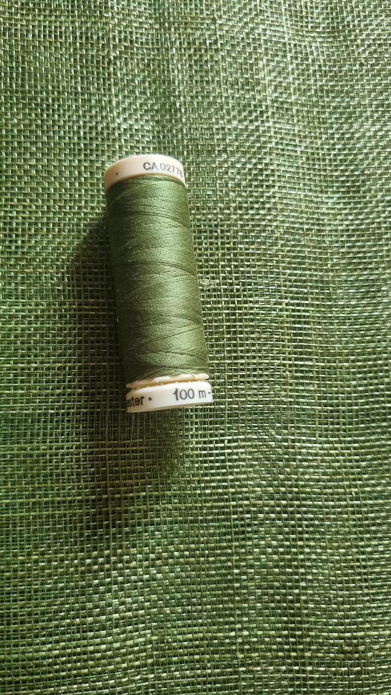 Pu&ograve; includere: Un'bobina di filo verde scuro con il testo "CA 02718" e "100 m - ester" stampato sull'etichetta.