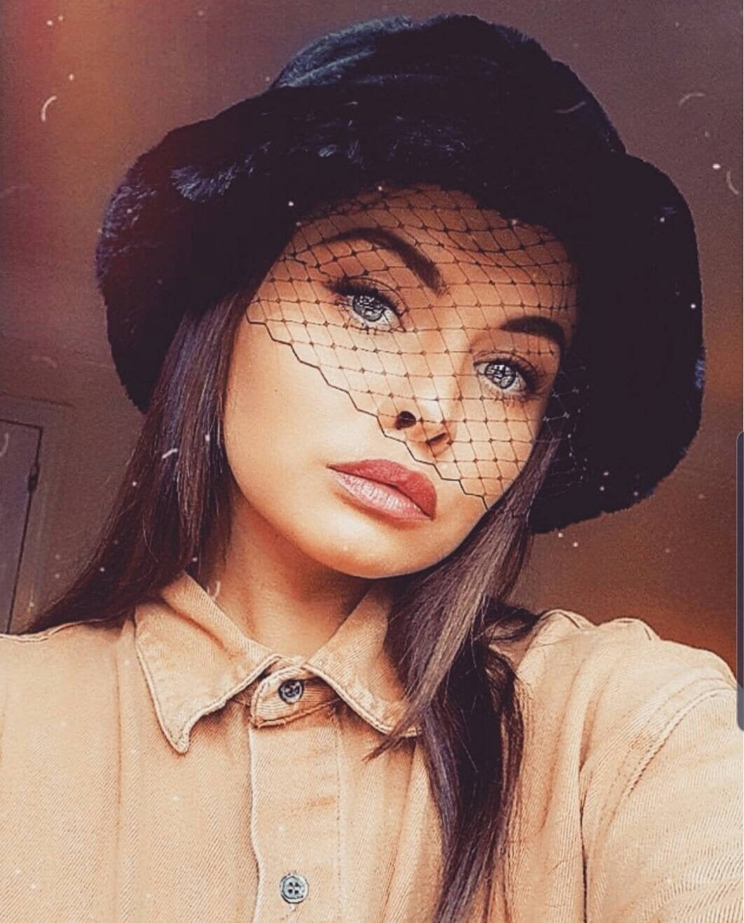 Black Luxury Faux Fur Hat With Veil 