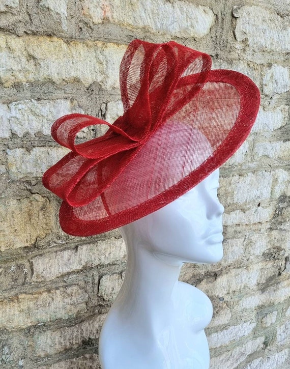 Poppy Red Wedding Hatinator Fascinator 