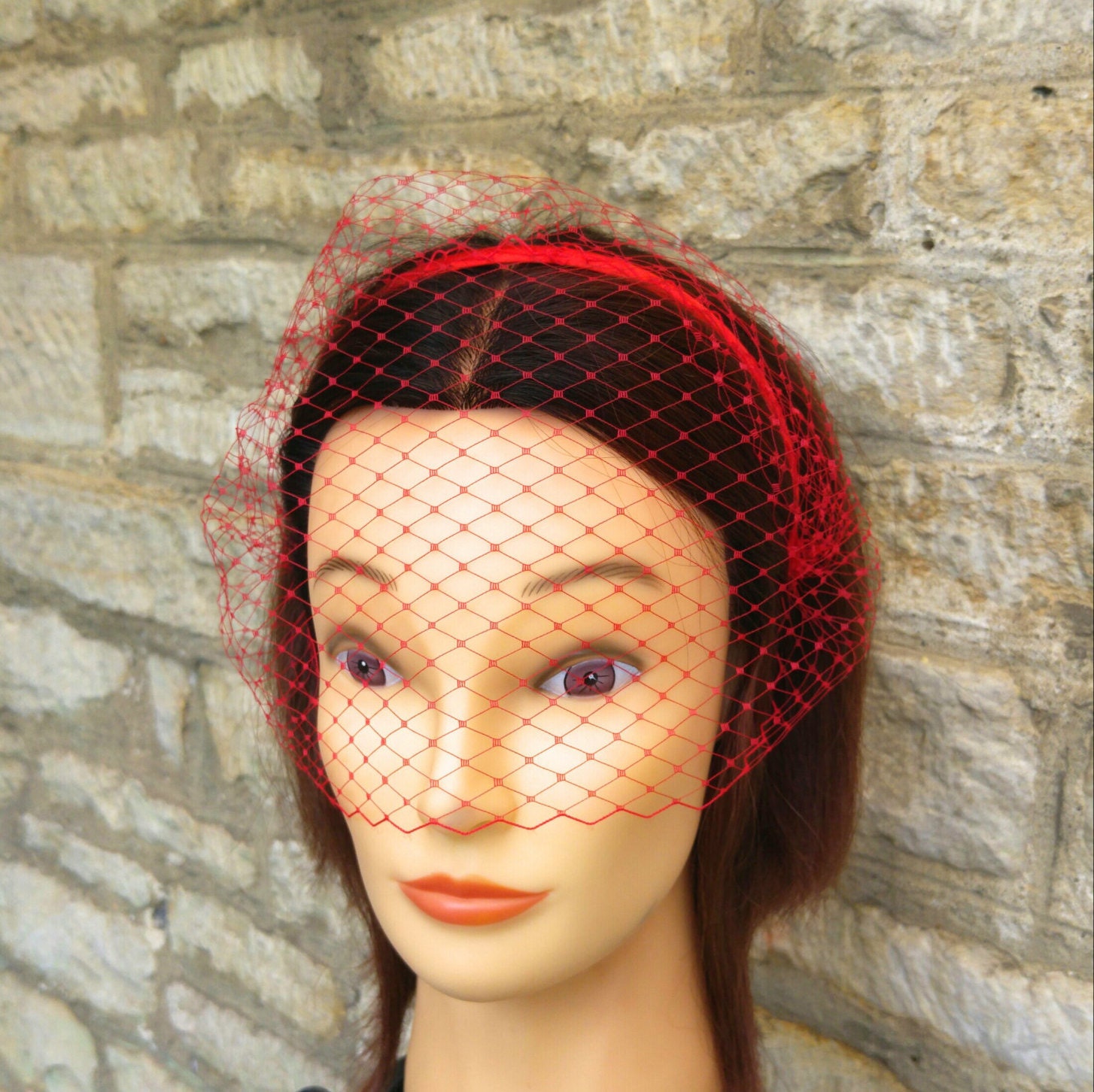 Red Birdcage Veil - Etsy