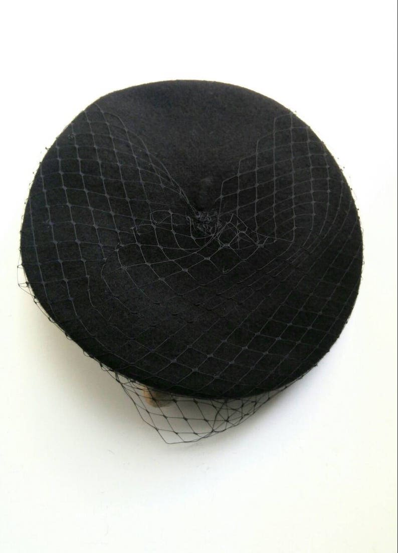 Beret Hat With Veil French Beret Veiled Black Beret Paris Etsy UK