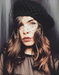 Beret hat with veil French beret veiled black beret Paris fashion styled black beret 1940s hat