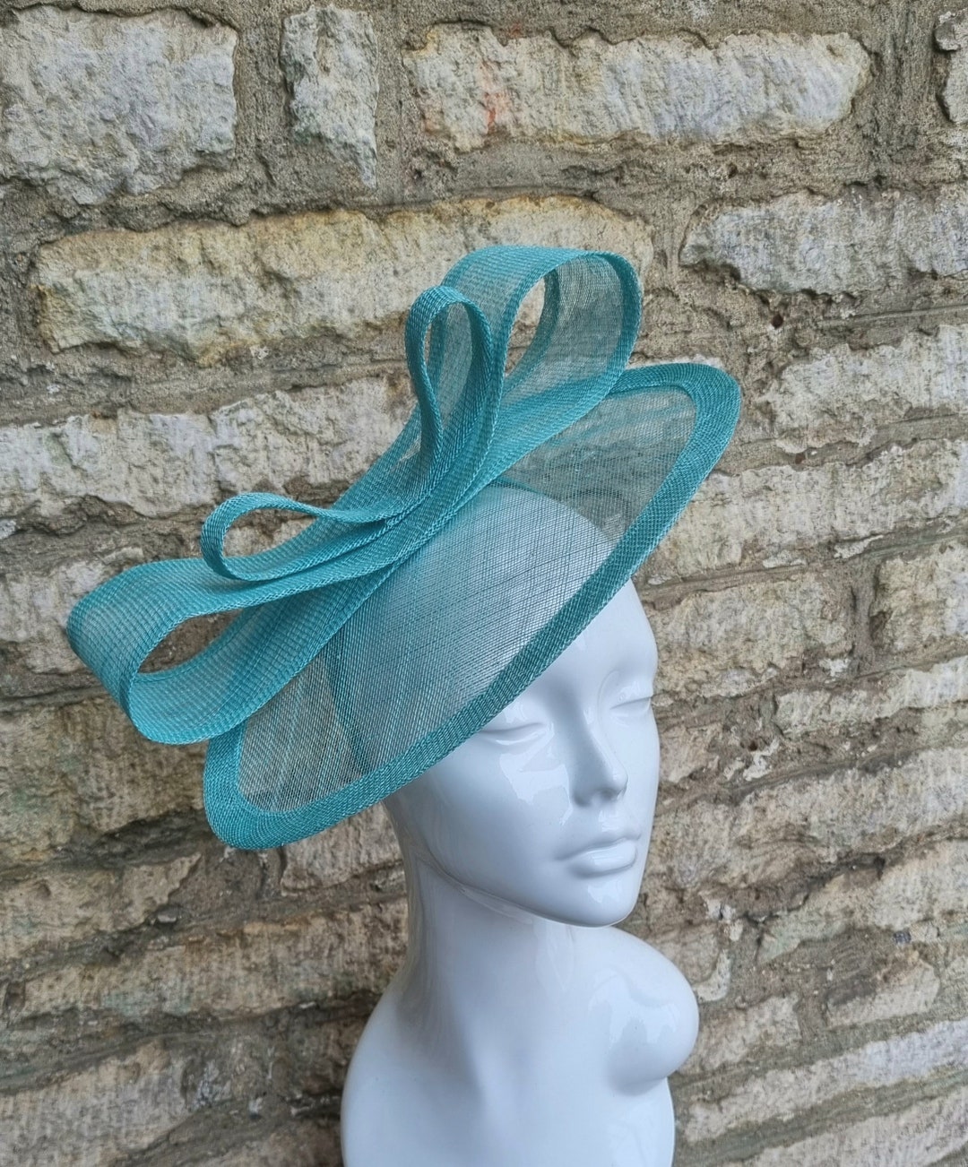 Jade Blue Green Wedding Hat Fascinator Hat on Headband Light Etsy