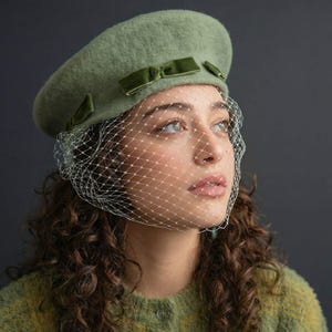 Green Velvet Beret - Etsy