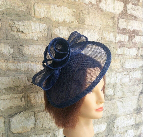 navy blue wedding hat
