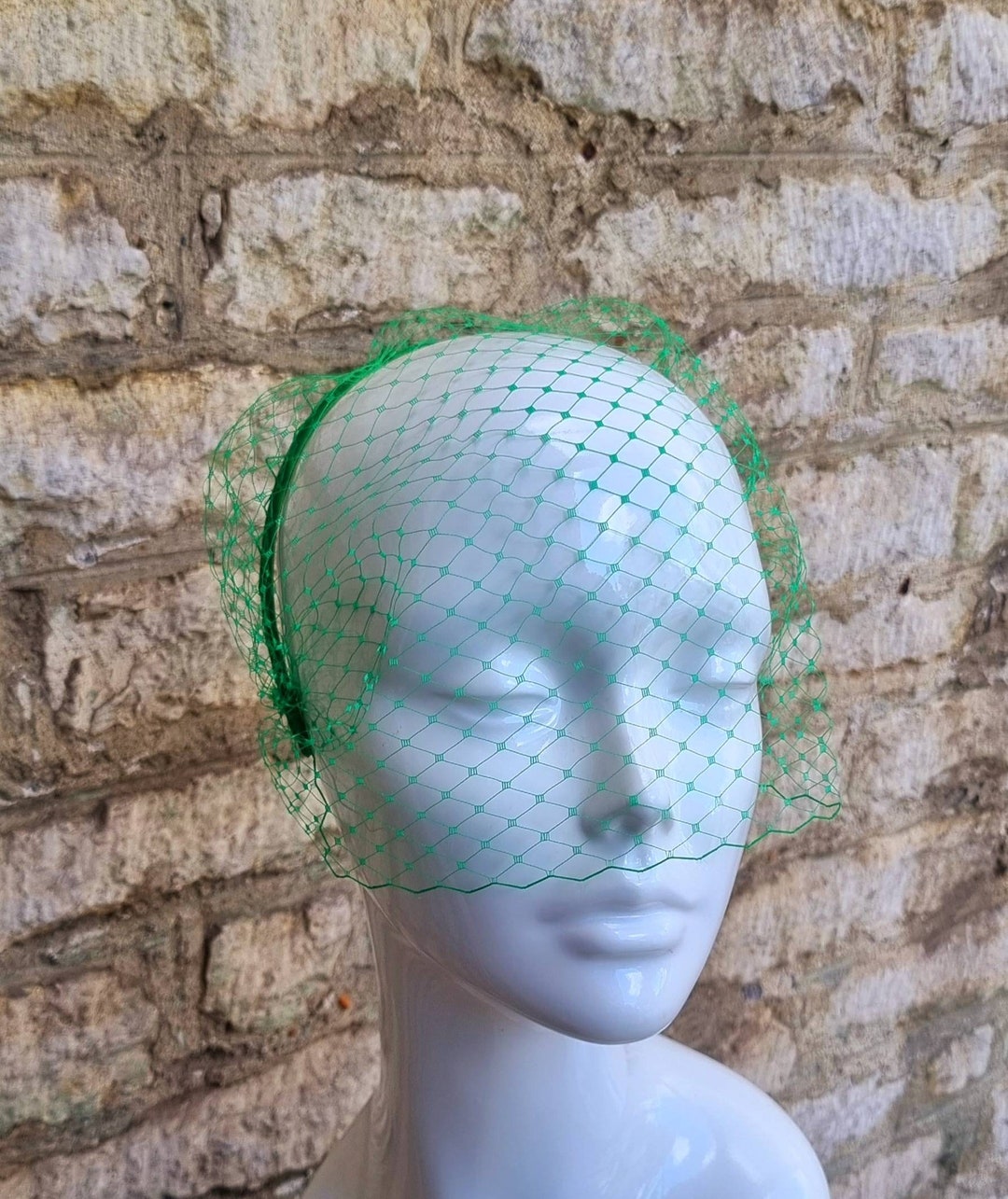 Emerald Green Birdcage Veil Bright Apple Grass Green Veil Headband