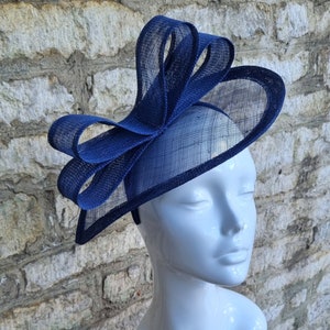 Navy Blue Wedding Hat Fascinator for special occasion,church or races. image 3