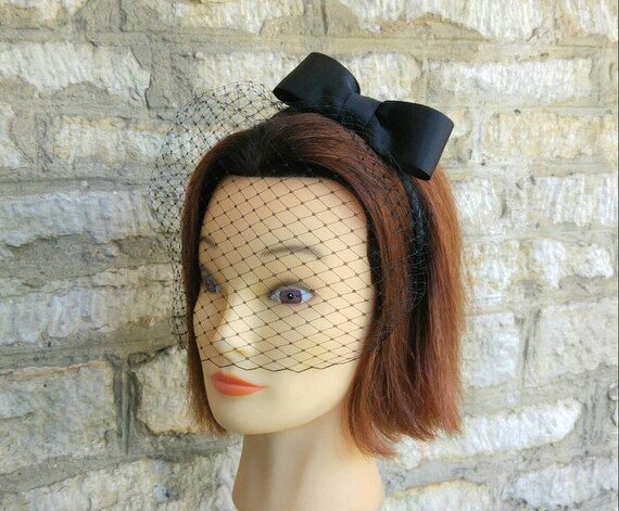 Black veil headband Clearance