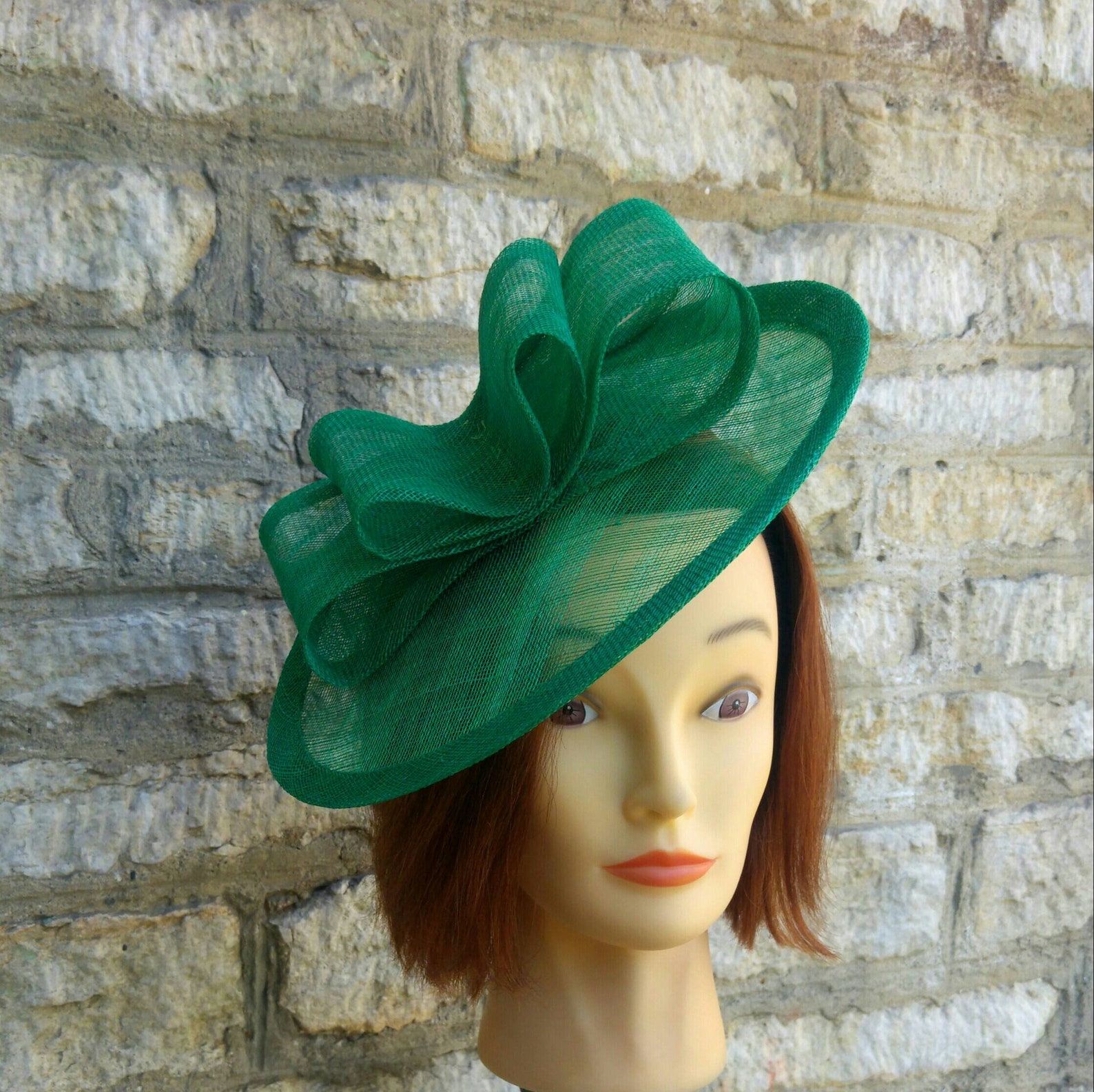 Emerald Green Wedding Hat Fascinator Hat on Headband Dark Etsy UK
