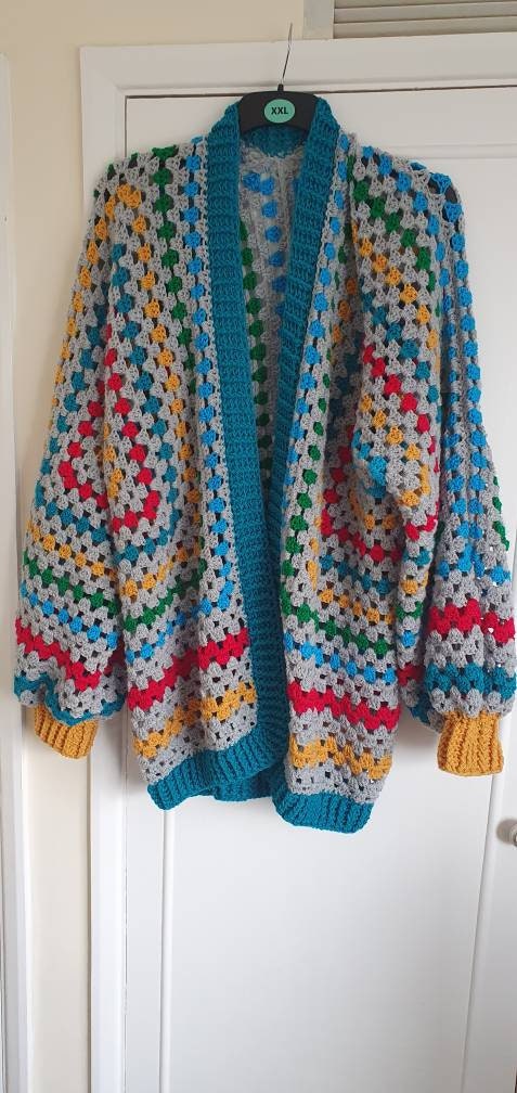 Crochet Granny Hexagon Cardigan .will Fit up to Size 20 .NEW - Etsy UK
