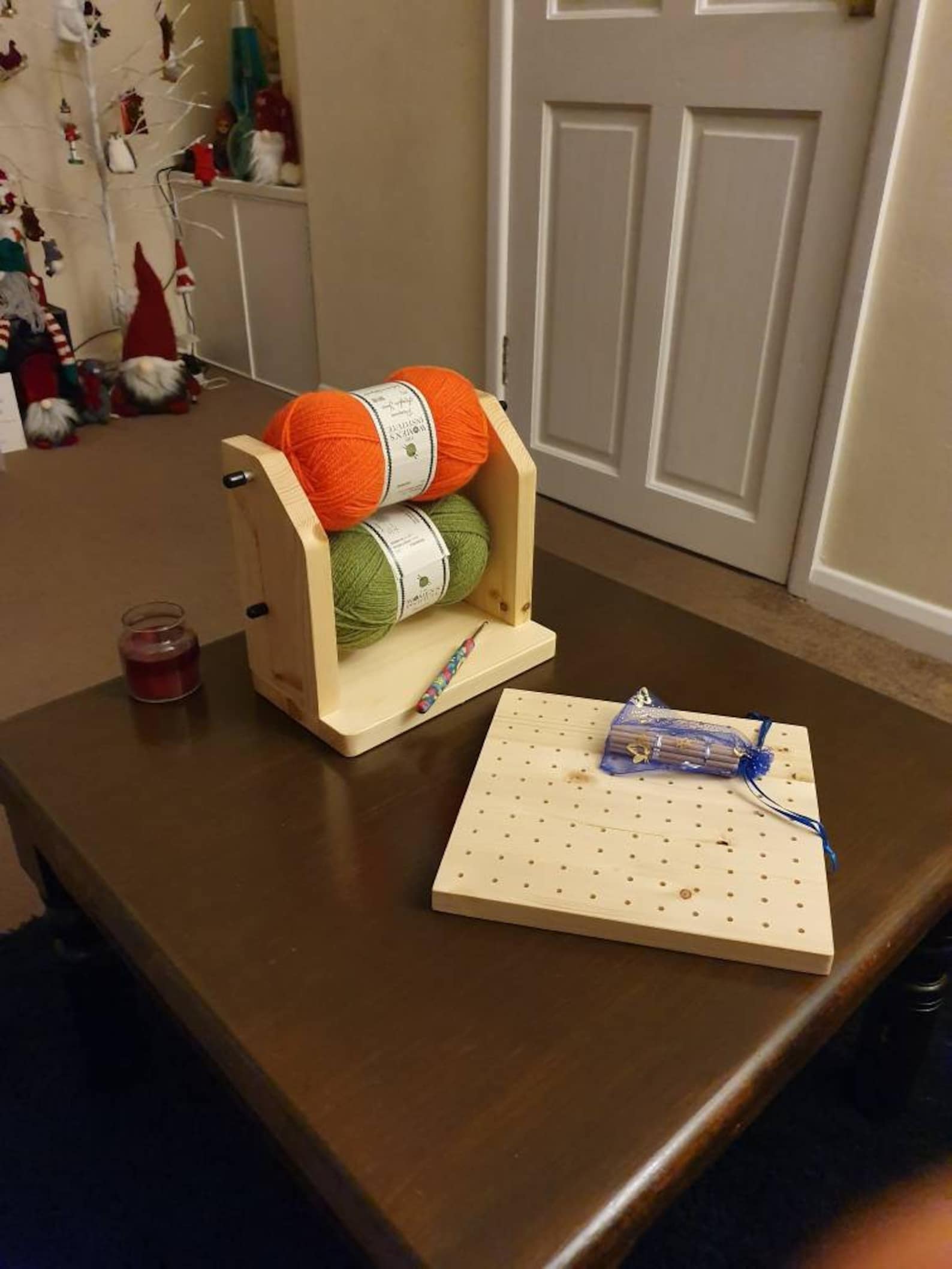 Double Revolving Yarn Holder. Yarn Feeder . Handmade wooden Etsy UK