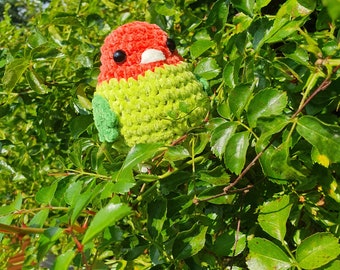 Cute crocheted mini plush lovebird .Actual item