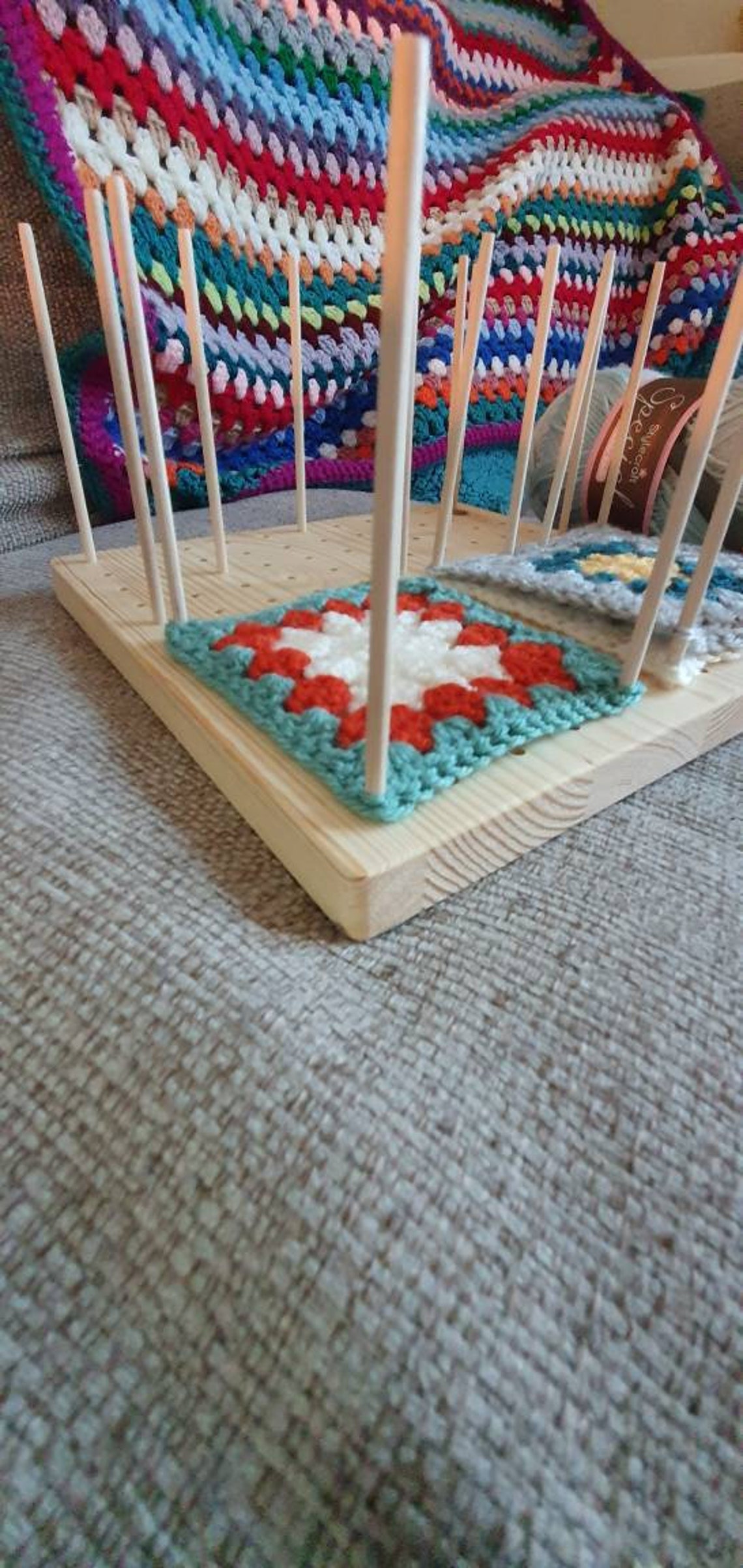 Blocking board. Sturdy Wooden crochet blocking board.Granny Etsy