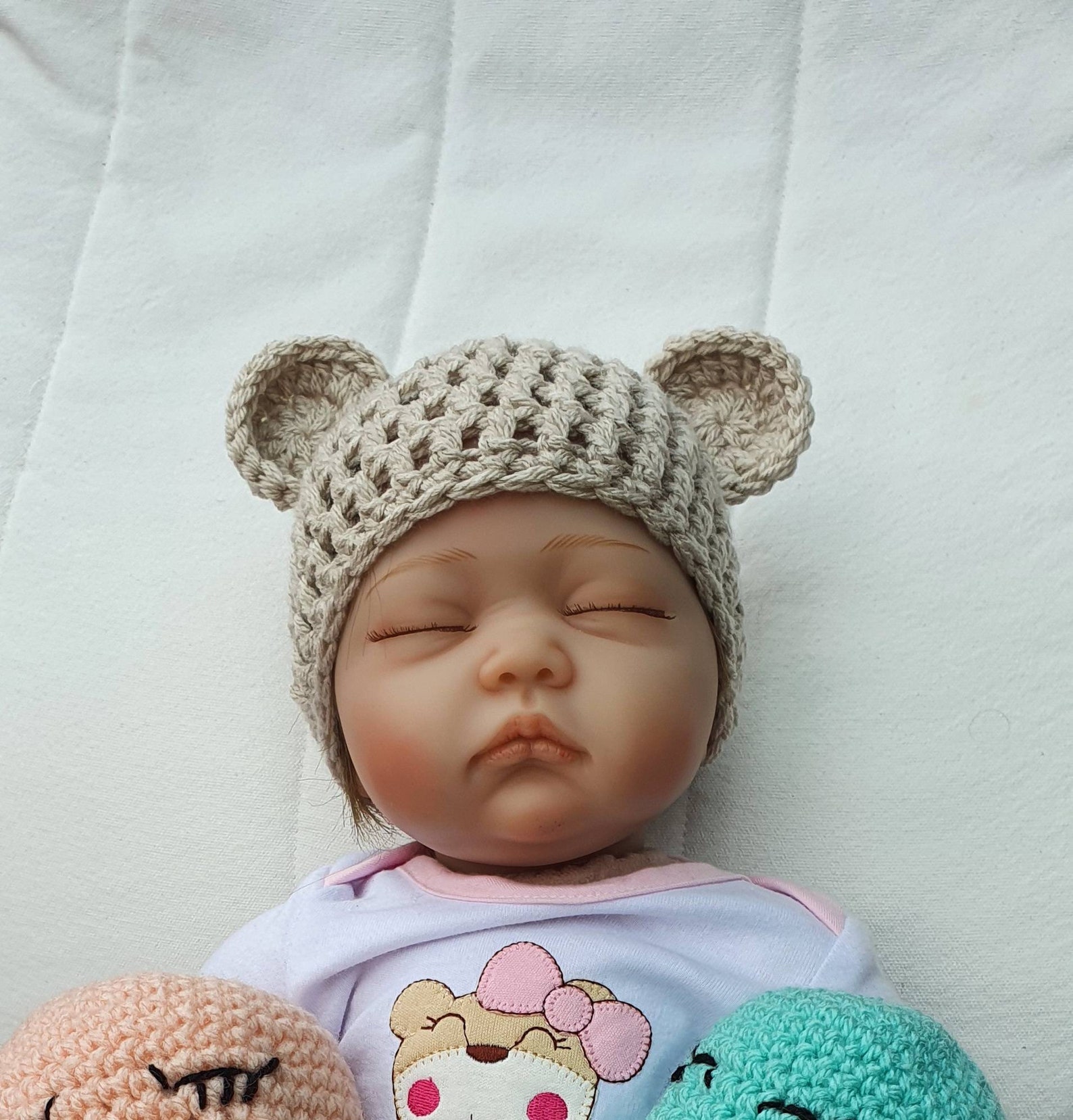 Baby Teddy Bear Beanie Hat. Babies Teddy Hat. Crochet Baby Etsy