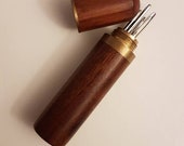 SECONDS small flaw but completely usable Solid wood sewing darning needle holder. Needle case. Wooden. SECONDS with small flaw