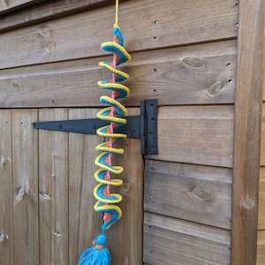 Crochet windspinner, wind spinners. Handmade , various colours available, see photos aqua multi