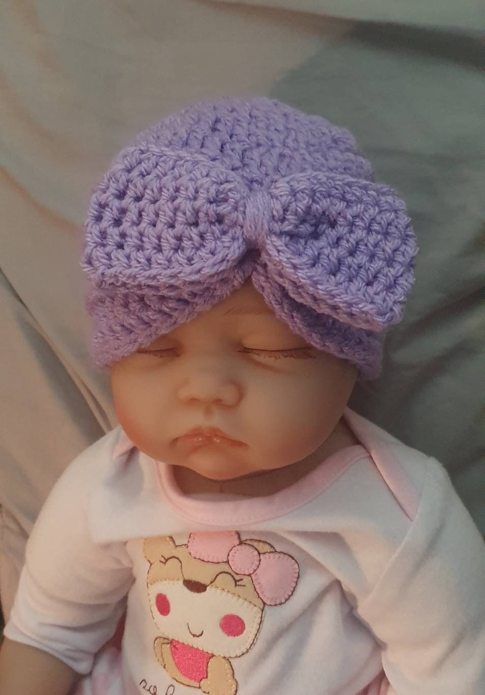 Crochet Hat Baby Girl - Crochet Toddler Hat - Three Yellow Starfish Rose-Violet / 6-12 Months