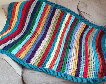 Handmade crochet waffle stitch lap / sofa blanket .Size 50" x 36" ( 127cm x 91.5cm ) New. Heavy weight , extremely warm