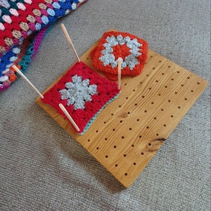 Blocking board. Sturdy Wooden crochet blocking board.Granny square board. Blocker. Handmade from solid wood. 2 colours. despatched from UK Stained