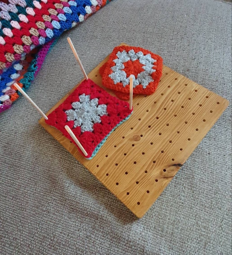 Blocking board. Sturdy Wooden crochet blocking board.Granny square board. Blocker. Handmade from solid wood. 2 colours. despatched from UK Stained