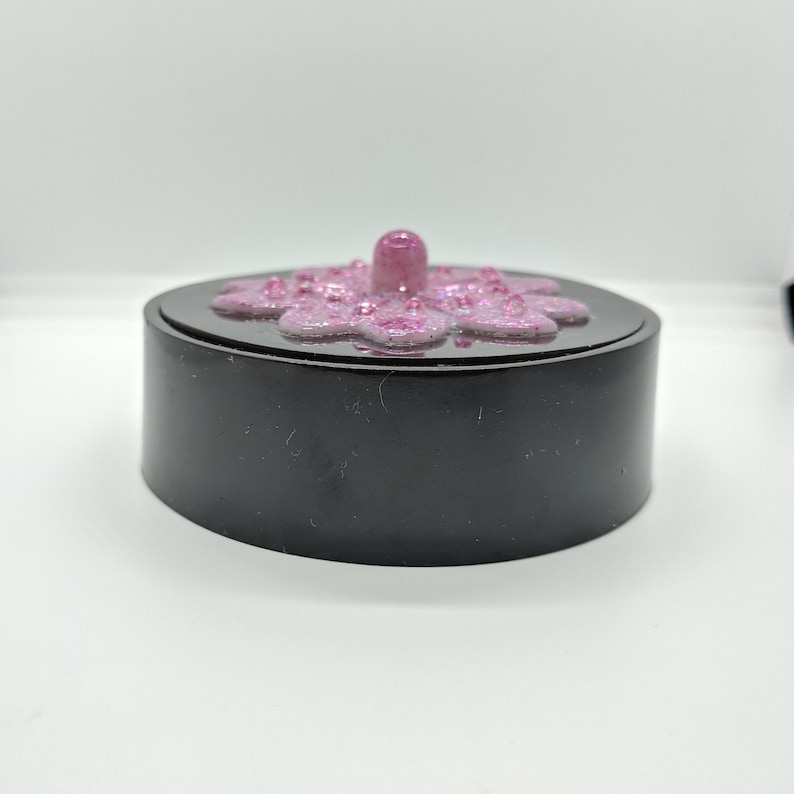 Black and Pink Glitter Jewelry Box Resin Trinket Dish