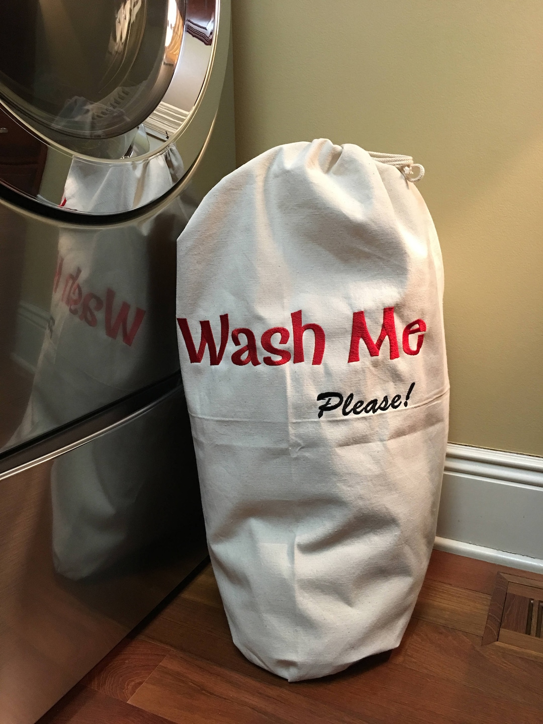 Heavy Duty Canvas Laundry Bag With Handle and Drawstring Etsy