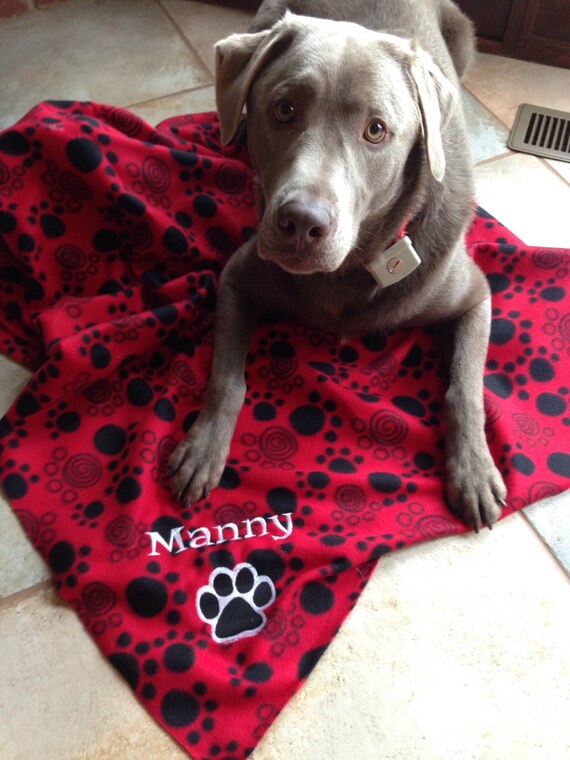 Pet Blanket Polar Fleece Embroidered Personalized Etsy