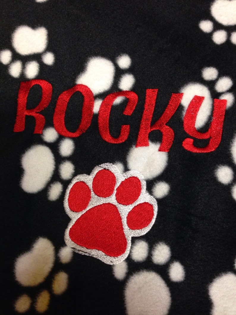 Pet Blanket Polar Fleece Embroidered Personalized Etsy