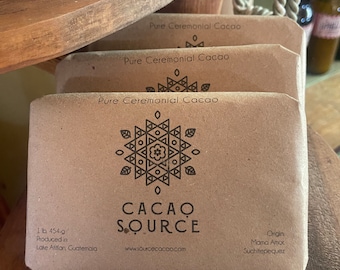 1LB CACAO SOURCE Authentic Mayan Cacao Sourced from Atitlan, Guatemala Pure Ceremonial Cacao