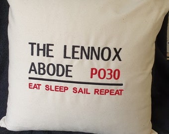 Embroidered Family Postcode Cushion