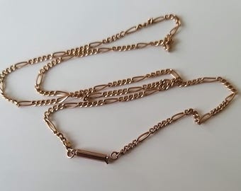Antique Victorian Solid Rose Gold Fancy Link  Chain Necklace Anniversary Present, Engagement Wife Birthday, Girlfriend