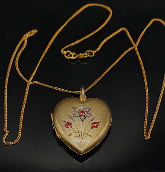Antique Edwardian Heart Shaped Gold 