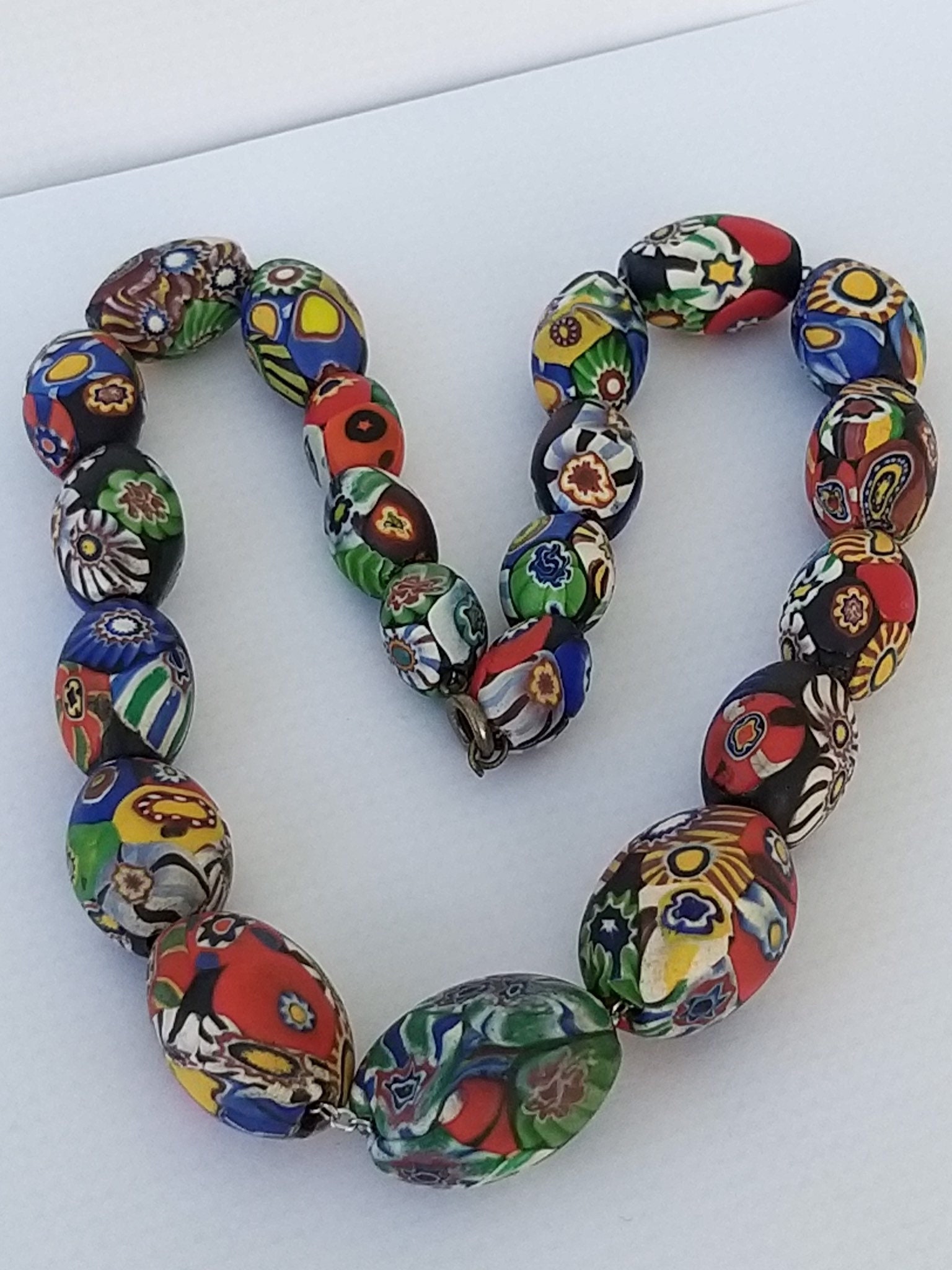 Millefiori bead necklace deals