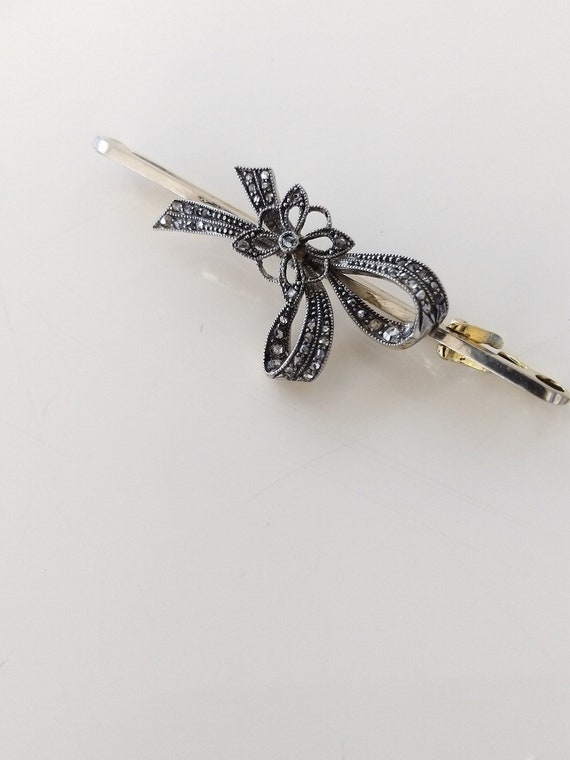 Antique Rose-cut Diamond  Bow Brooch - image 6