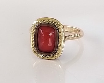 Antique Solid Gold Carnelian Ring - Resizing, Appraisals & Layaway Payments Available
