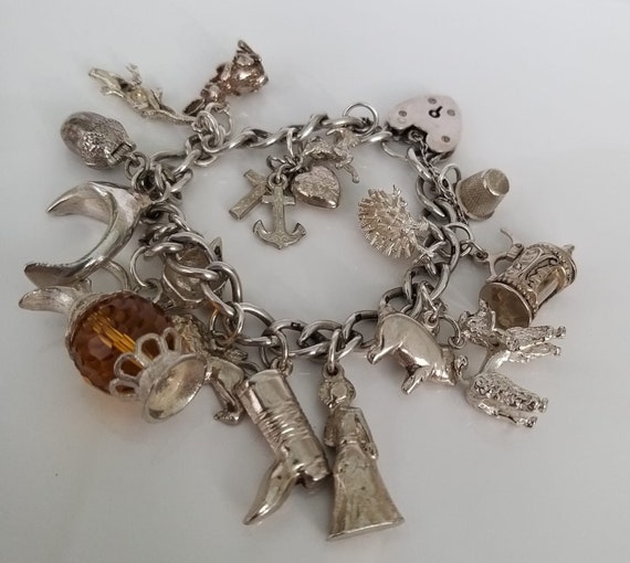A Lovely 925 Silver Vintage Jewelry Silver Charm Bracelet With 9 Travel  Souvenir Charms Plus a Coin and Heart Using Solid Silver Metal. - Etsy