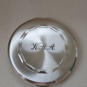 Antique Solid Silver Compact, Kigu of London, Fully Hallmarked, Mirrored Interior, 1950&#39;s Glamour