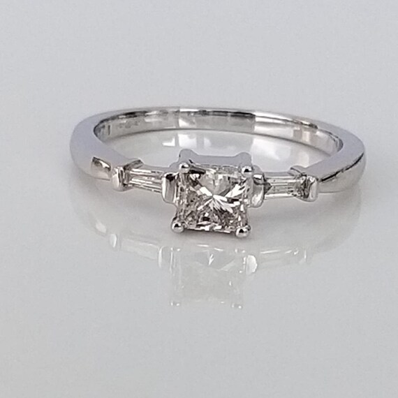 Antique Diamond Solid Gold Ring with Rectangular … - image 7