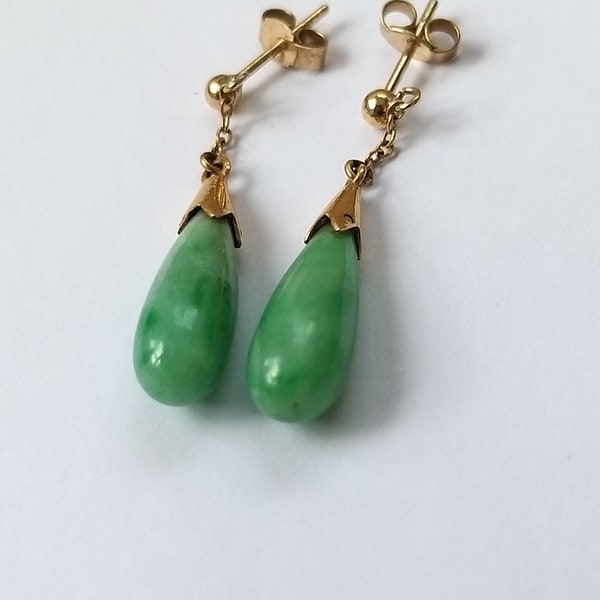 Antique Jade Pendant Earrings Anniversary Gift, Engagement Present For Wife