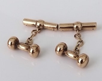 Antique 1900 Victorian Solid Gold Bar Cufflinks - Anniversary Present, Engagement Gift, Special Birthday Surprise, Best Man Wedding, Father