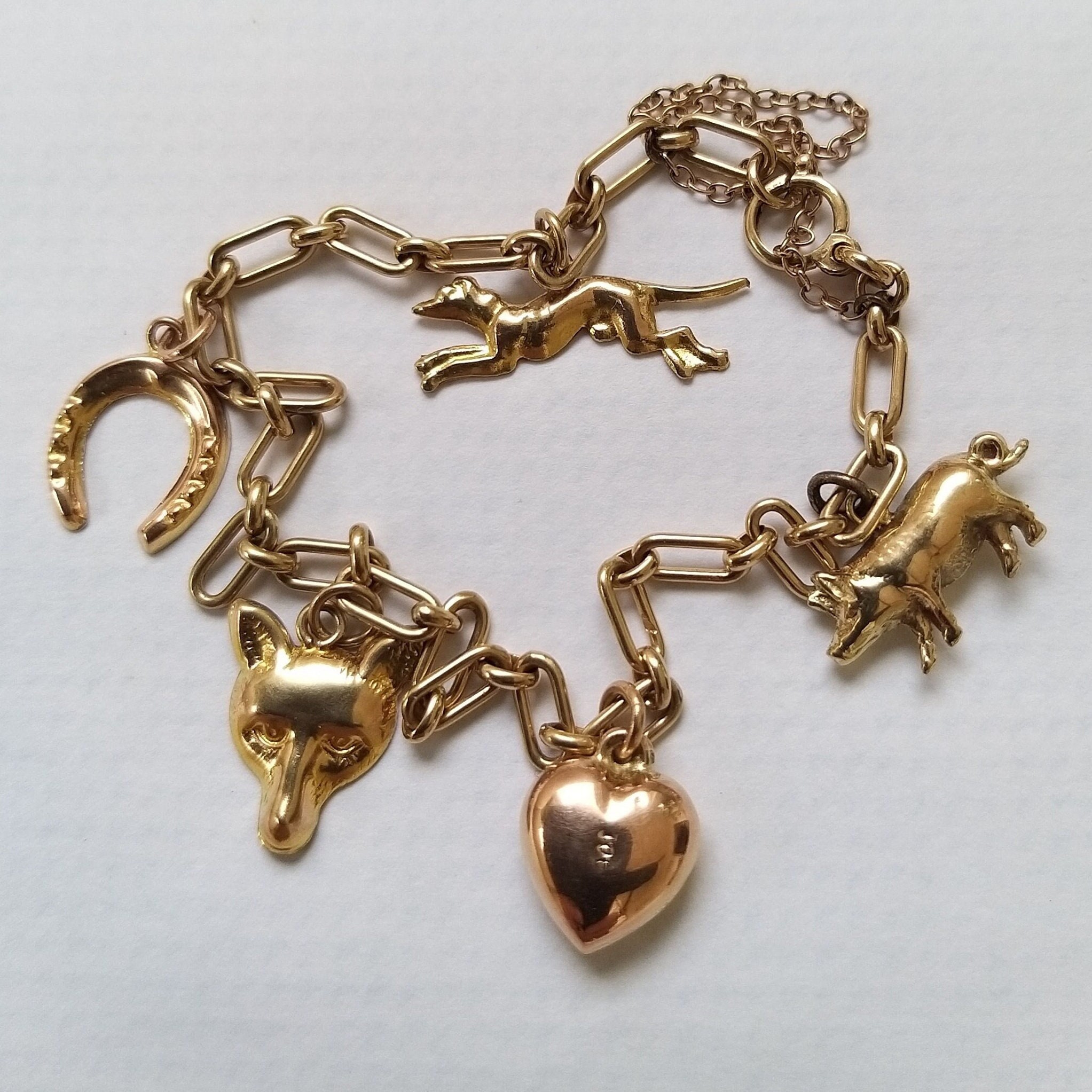 Antik Massiv Gold Bettelarmband Jubiläumsgeschenk oder Verlobung