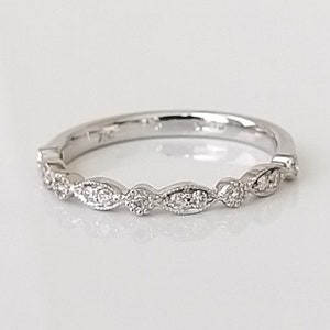 Vintage Diamond Eternity Ring in White Gold, Anniversary Present or ...