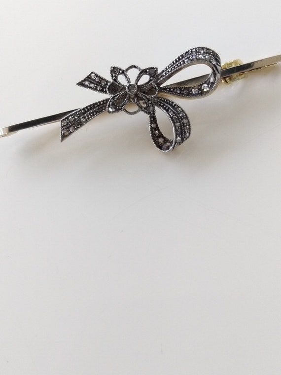 Antique Rose-cut Diamond  Bow Brooch - image 7