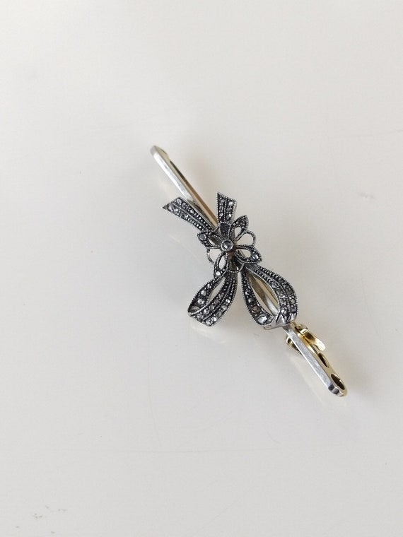 Antique Rose-cut Diamond  Bow Brooch - image 9