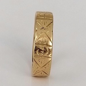 Antique 1886 Victorian 18ct Gold 5mm Band  - Engagement Gift, Anniversary Present, Bride Wedding, Wife Birthday Christmas Idea
