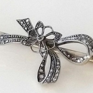 Antike Rosenschliff Diamant Schleifen Brosche 14 Karat Gold, Diamant Anstecknadel, Jahrestag, Geburtstag, Vintage Pins