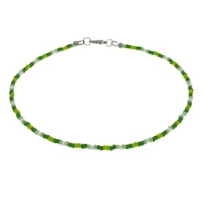 Green Seed Bead Necklace, Green Beaded Choker, Birthday Gift, Gift For Her, Gift For Women, Dainty Bead Choker, Dainty Beaded Necklace, Gift