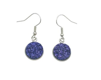 Indigo Earrings, Blue Purple Earrings, Druzy Earrings,  Small Gifts, Gifts For Women, Birthday Gift, Gift For Her, Purple Blue Earring, Gift
