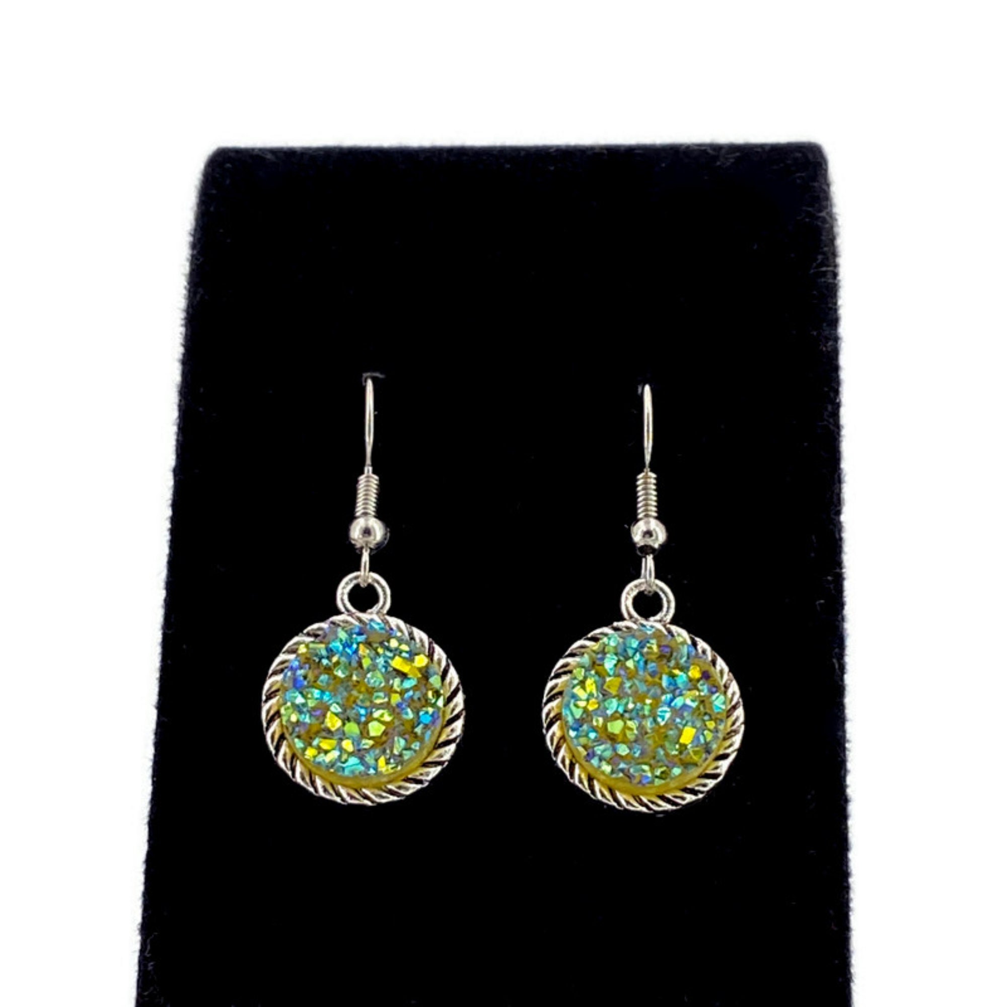 Chartreuse Earrings, Chartreuse Jewelry, Unique Green Earrings, Yellow ...