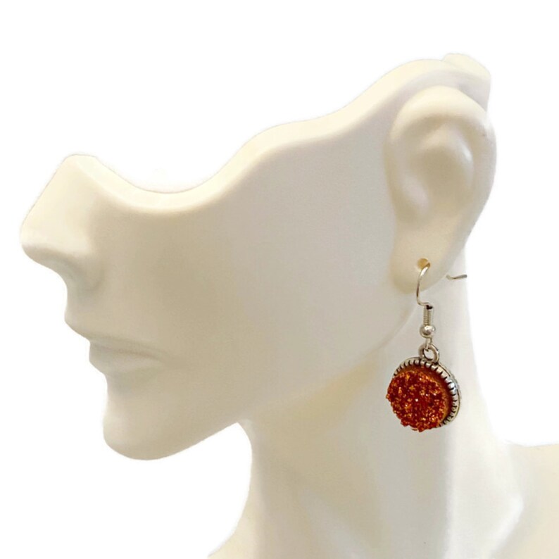 Rust Earrings, Burnt Orange Earrings, Orange Brown Earrings,fall